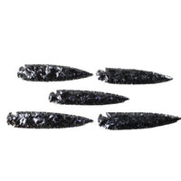 5 Obsidian Ornamental Spearheads  #824-2  Arrowhead