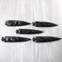 5 Obsidian Ornamental Spearheads  #824-2  Arrowhead