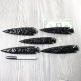 5 Obsidian Ornamental Spearheads  #824-2  Arrowhead