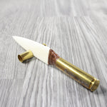 50 Cal Shell Casing Handle Bone Blade Ornamental Knife #334-2 Mountain Man Knife