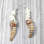 Rattlesnake Rattle Plus Vertebrae Earrings  #434-2  Mountain Man Earrings