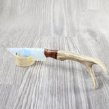 Deer Antler Handle Opalite Blade Ornamental Knife #234-2 Mountain Man Knife