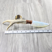 Deer Antler Handle Opalite Blade Ornamental Knife #234-2 Mountain Man Knife