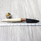 Elk Antler Handle Obsidian Blade Ornamental Knife #234-2 Mountain Man Knife