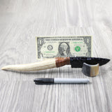 Elk Antler Handle Obsidian Blade Ornamental Knife #234-2 Mountain Man Knife