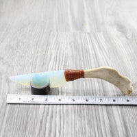 Reindeer Antler Crown Handle Opalite Blade Ornamental Knife #144-2 Mountain Man Knife