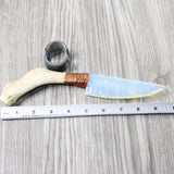 Reindeer Antler Crown Handle Opalite Blade Ornamental Knife #144-2 Mountain Man Knife