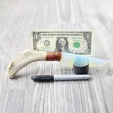 Reindeer Antler Crown Handle Opalite Blade Ornamental Knife #144-2 Mountain Man Knife