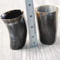 2 Small Horn Glasses #444-2 Medieval Tankard Double Shot Glass