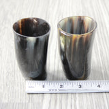 2 Small Horn Glasses #444-2 Medieval Tankard Double Shot Glass