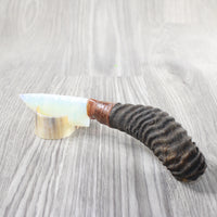 Springbok Horn Handle Opalite Blade Ornamental Knife #144-2 Mountain Man Knife