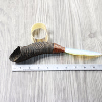 Springbok Horn Handle Opalite Blade Ornamental Knife #144-2 Mountain Man Knife