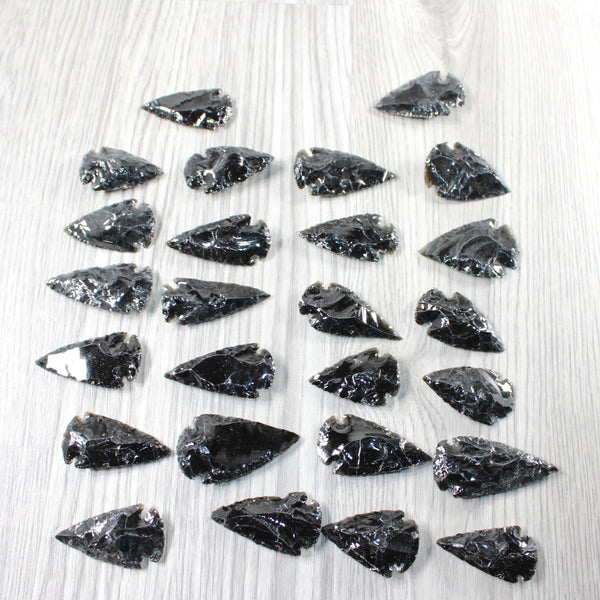 25 Large Obsidian Ornamental Arrowheads  #974-2  Spearhead