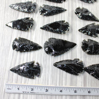 25 Large Obsidian Ornamental Arrowheads  #974-2  Spearhead