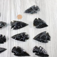 25 Large Obsidian Ornamental Arrowheads  #974-2  Spearhead