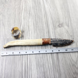 Elk Antler Handle Stone Blade Ornamental Knife #284-2 Mountain Man Knife