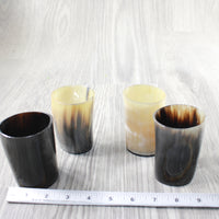 4 Small Horn Glasses #284-2 Medieval Tankard Double Shot Glass