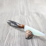 Orthoceras Fossil Handle Opalite Blade Ornamental Knife #294-2 Mountain Man Knife