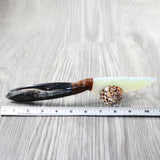 Orthoceras Fossil Handle Opalite Blade Ornamental Knife #294-2 Mountain Man Knife