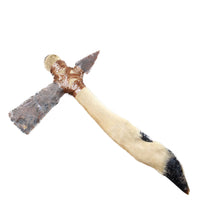 Deer Foot Handle Stone Head Ornamental Tomahawk #494-2 Mountain Man Knife Axe Hatchet