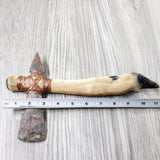 Deer Foot Handle Stone Head Ornamental Tomahawk #494-2 Mountain Man Knife Axe Hatchet