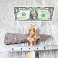 Deer Foot Handle Stone Head Ornamental Tomahawk #494-2 Mountain Man Knife Axe Hatchet