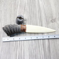 Springbok Horn Handle Bone Blade Ornamental Knife #194-2 Mountain Man Knife