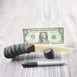 Springbok Horn Handle Bone Blade Ornamental Knife #194-2 Mountain Man Knife