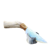 Deer Antler Handle Opalite Blade Ornamental Knife #204-2 Mountain Man Knife