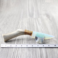 Deer Antler Handle Opalite Blade Ornamental Knife #204-2 Mountain Man Knife