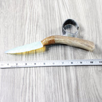 Deer Antler Handle Opalite Blade Ornamental Knife #204-2 Mountain Man Knife