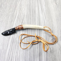 Deer Antler Handle Obsidian Blade Knife Necklace  #504-2 Mountain Man Necklace