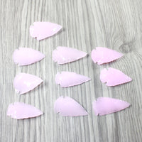 10 Large Pink Glass Ornamental Arrowheads  #7751  Spearhead