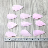 10 Large Pink Glass Ornamental Arrowheads  #7751  Spearhead