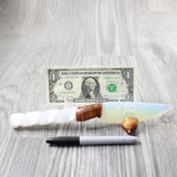 Selenite Spiral Handle Opalite Blade Ornamental Knife #3751 Mountain Man Knife