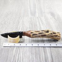 Cholla Cactus Wood Handle Obsidian Blade Ornamental Knife #3851 Mountain Man Knife