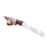 Selenite Spiral Handle Stone Blade Ornamental Knife #3851 Mountain Man Knife