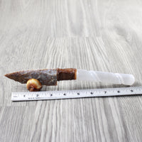 Selenite Spiral Handle Stone Blade Ornamental Knife #3851 Mountain Man Knife