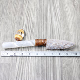 Selenite Spiral Handle Stone Blade Ornamental Knife #3851 Mountain Man Knife