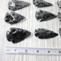 10 Large Obsidian Ornamental Arrowheads  #8951  Spearhead