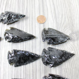 10 Large Obsidian Ornamental Arrowheads  #8951  Spearhead