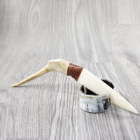 Reindeer Antler Handle Bone Blade Ornamental Knife #14651 Mountain Man Knife