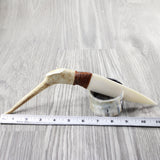 Reindeer Antler Handle Bone Blade Ornamental Knife #14651 Mountain Man Knife