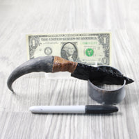 Springbok Horn Handle Obsidian Blade Ornamental Knife #1351 Mountain Man Knife