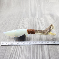 Large Rattlesnake Head Handle Opalite Blade Ornamental Knife #4351 Mountain Man Knife