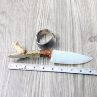 Large Rattlesnake Head Handle Opalite Blade Ornamental Knife #4351 Mountain Man Knife