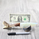 Large Rattlesnake Head Handle Opalite Blade Ornamental Knife #4351 Mountain Man Knife