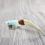 Coyote Jaw Handle Opalite Blade Ornamental Knife #1451 Mountain Man Knife