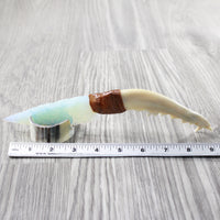 Coyote Jaw Handle Opalite Blade Ornamental Knife #1451 Mountain Man Knife