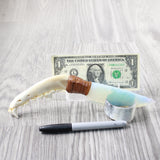 Coyote Jaw Handle Opalite Blade Ornamental Knife #1451 Mountain Man Knife